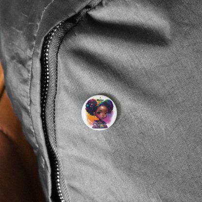 Little Big Hair Rainbow Black Girl "I Matter" Pin - Image 3