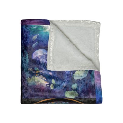 Dance of the Jellyfish Crushed Velvet Blanket - Image 3